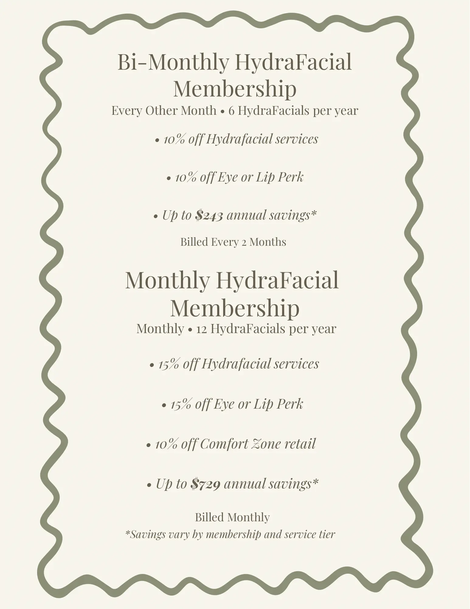 Hydrafacial membership